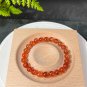 Ultra Rare Fiery Sunstone Beaded Bracelet 7.5mm Icy Clean Golden Glitters Orange Red
