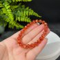 Ultra Rare Fiery Sunstone Beaded Bracelet 7.5mm Icy Clean Golden Glitters Orange Red