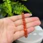 Ultra Rare Fiery Sunstone Beaded Bracelet 7.5mm Icy Clean Golden Glitters Orange Red