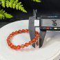 Ultra Rare Fiery Sunstone Beaded Bracelet 7.5mm Icy Clean Golden Glitters Orange Red