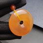 Gradient Orange Agate Pendant Icy Translucent Clean Dragon Scales Pattern Hand Carved Peace Buckle