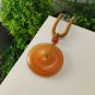 Gradient Orange Agate Pendant Icy Translucent Clean Dragon Scales Pattern Hand Carved Peace Buckle