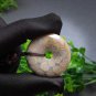 Blue Gray Fossilized Coral Pendant Porcelain Luster Jadeification Lemon Blossom Carved Peace Buckle
