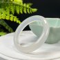 Cool White Agate Bangle 49+MM Icy Translucent Clean