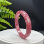 Cherry Blossom Rhodonite Bangle 57+MM Icy Translucent Crystallization Straight Cut Square Edge