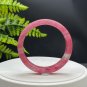 Cherry Blossom Rhodonite Bangle 57+MM Icy Translucent Crystallization Straight Cut Square Edge