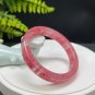 Cherry Blossom Rhodonite Bangle 57+MM Icy Translucent Crystallization Straight Cut Square Edge