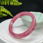 Cherry Blossom Rhodonite Bangle 57+MM Icy Translucent Crystallization Straight Cut Square Edge