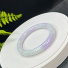Natural Jadeite Bangle 55MM Certificated Grade A Lavender Faint Green Fei Cui Traditional Jade