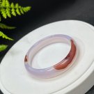 Purple Agate Bangle 56MM Icy Translucent Floating Cinnabar Dotted