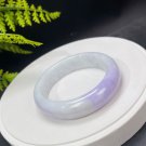 Natural Jadeite Bangle 56+MM Certificated Grade A Lavender Faint Green Fei Cui Traditional Jade