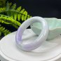 Natural Jadeite Bangle 56+MM Certificated Grade A Lavender Faint Green Fei Cui Traditional Jade