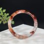 Ox Blood Red Phantom Quartz Bangle 53MM Icy Transparent Rainbow Multi-inclusions Ghost Crystal