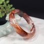Ox Blood Red Phantom Quartz Bangle 53MM Icy Transparent Rainbow Multi-inclusions Ghost Crystal