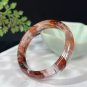 Ox Blood Red Phantom Quartz Bangle 53MM Icy Transparent Rainbow Multi-inclusions Ghost Crystal