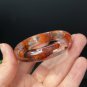 Ox Blood Red Phantom Quartz Bangle 53MM Icy Transparent Rainbow Multi-inclusions Ghost Crystal