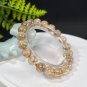 Rutilated Quartz Beaded Bracelet 9.5mm Icy Transparent Cat's Eye Golden Hair Crystal Stacking