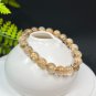 Rutilated Quartz Beaded Bracelet 9.5mm Icy Transparent Cat's Eye Golden Hair Crystal Stacking