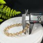 Rutilated Quartz Beaded Bracelet 9.5mm Icy Transparent Cat's Eye Golden Hair Crystal Stacking