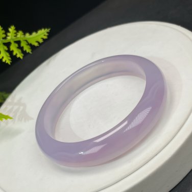 Gradient Purple Agate Bangle 59MM Icy Translucent Clean Dragon Scales Pattern