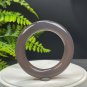 Deep Smoky Gray Agate Bangle 56MM High Icy Translucent Clean Chunky Round