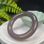 Deep Smoky Gray Agate Bangle 56MM High Icy Translucent Clean Chunky Round