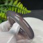 Deep Smoky Gray Agate Bangle 56MM High Icy Translucent Clean Chunky Round