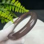 Deep Smoky Gray Agate Bangle 56MM High Icy Translucent Clean Chunky Round