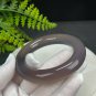 Deep Smoky Gray Agate Bangle 56MM High Icy Translucent Clean Chunky Round