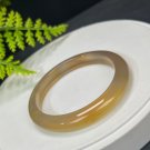 Gradient Champagne Gray Agate Bangle 56MM Icy Translucent Celestial Eye