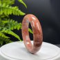 Deep Orange Red Fossilized Coral Bangle 61MM Porcelain Luster Timeless Flowers Phoenix Tail