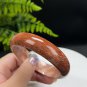 Deep Orange Red Fossilized Coral Bangle 61MM Porcelain Luster Timeless Flowers Phoenix Tail