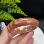 Deep Orange Red Fossilized Coral Bangle 61MM Porcelain Luster Timeless Flowers Phoenix Tail