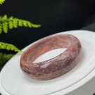 Gradient Purple Red Fossilized Coral Bangle 59MM Porcelain Luster Bryozoan Phoenix Tail