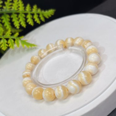 Genuine Yellow Calcite Beaded Bracelet 10mm Icy Crystallization Multi-layer