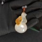 Agate Pendant Necklace Icy Translucent Clean Lychee White Honey Sugar Hand Carved Calabash Ruyi