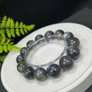 Lepidolite Kyanite Beaded Bracelet 16.5mm Flash Icy Crystallization Large Beads Blue