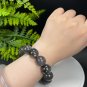 Lepidolite Kyanite Beaded Bracelet 16.5mm Flash Icy Crystallization Large Beads Blue