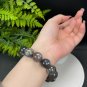 Lepidolite Kyanite Beaded Bracelet 16.5mm Flash Icy Crystallization Large Beads Blue