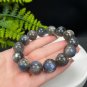 Lepidolite Kyanite Beaded Bracelet 16.5mm Flash Icy Crystallization Large Beads Blue