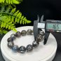 Lepidolite Kyanite Beaded Bracelet 16.5mm Flash Icy Crystallization Large Beads Blue