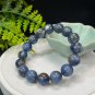 Lepidolite Kyanite Beaded Bracelet 13.5mm Flash Icy Crystallization Blue