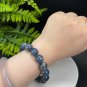 Lepidolite Kyanite Beaded Bracelet 13.5mm Flash Icy Crystallization Blue
