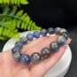 Lepidolite Kyanite Beaded Bracelet 13.5mm Flash Icy Crystallization Blue
