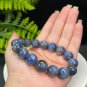Lepidolite Kyanite Beaded Bracelet 13.5mm Flash Icy Crystallization Blue