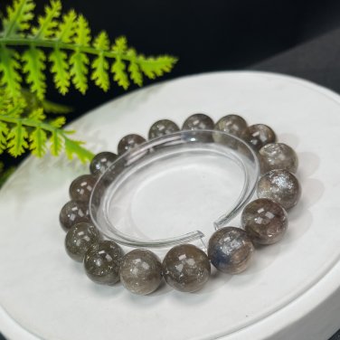 Lepidolite Kyanite Beaded Bracelet 13mm Flash Icy Crystallization Blue