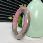 Pink Rhodonite Bangle 50MM Landscape Painting Chunky Round
