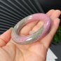Pink Rhodonite Bangle 50MM Landscape Painting Chunky Round