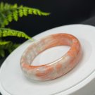 Fossilized Coral Bangle 56MM Gradient Pink White Porcelain Luster Lemon Blossom Phoenix Tail