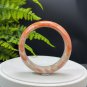 Fossilized Coral Bangle 56MM Gradient Pink White Porcelain Luster Lemon Blossom Phoenix Tail